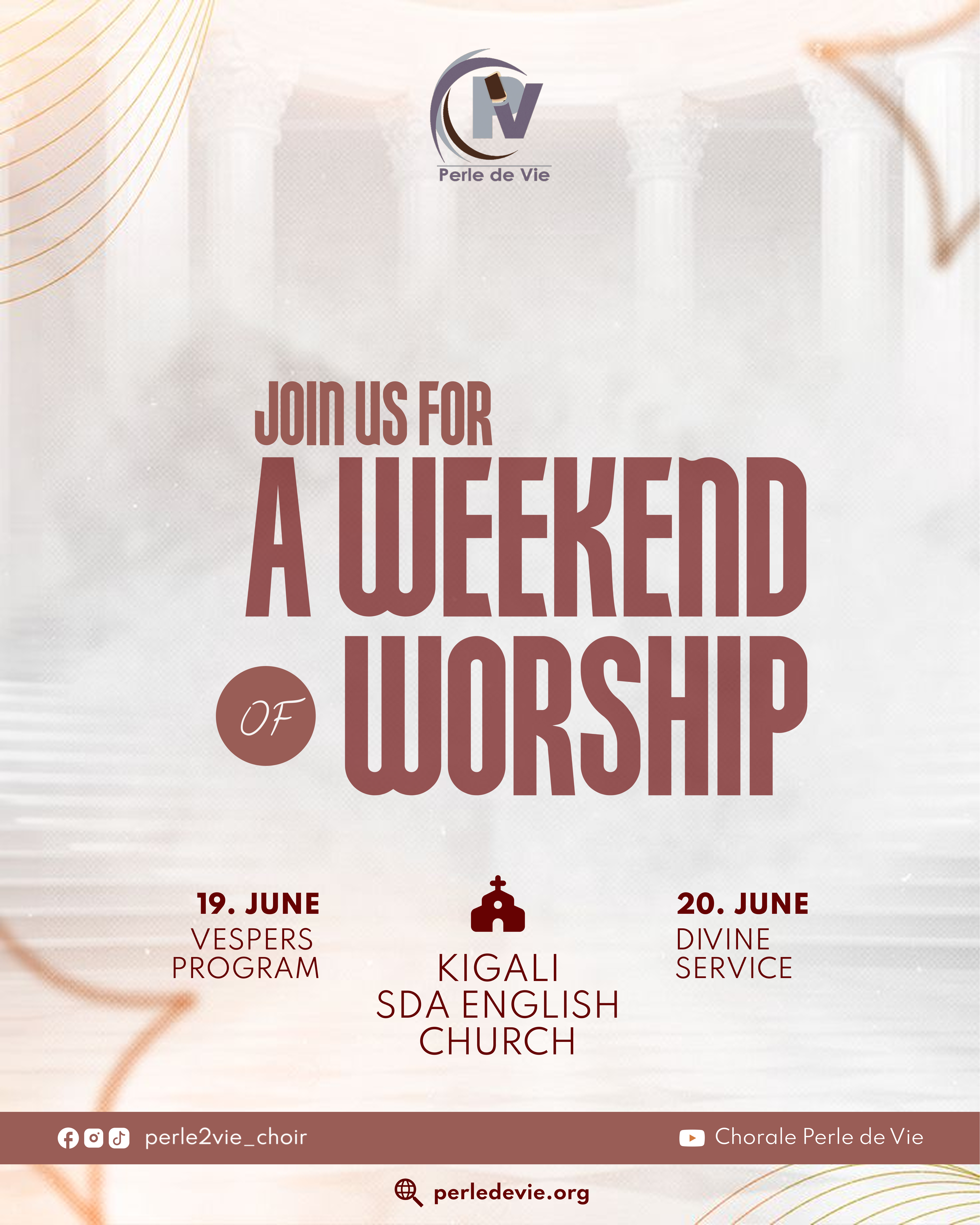 A Weekend of Worship flyer